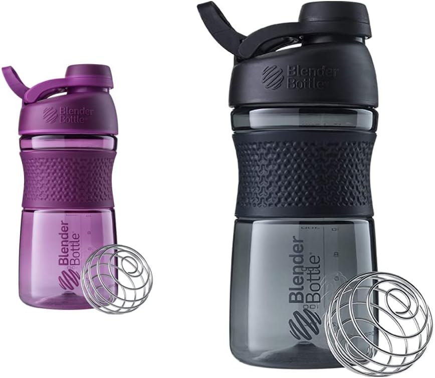 BlenderFlaske 20- Ounce Black og Plum Protein Shaker Flasker med BlenderBall Wire Whisk