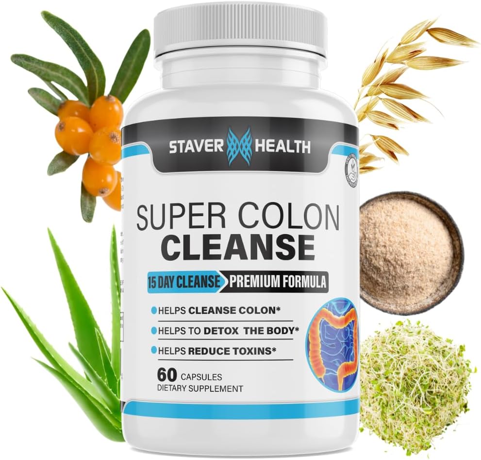 Super Colon Cleanse - 15 dages rengøring, Colon Cleanse piller, Colon Cleanser & Detox, Psyllium Husk