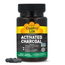Country Life Kokos Aktiveret kul kapsler, 260mg - Natural kul supplement til gas og Bloating Relief - Glutenfri, 40 Veganske kapsler