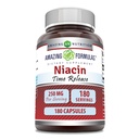 Amazing Formulas Niacin (Vitamin B3) 250 mg 180 Kapsler Supplement 124; Non- GROMLE 124; Gluten Free