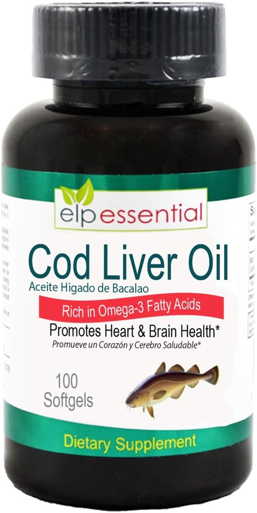 Torsk leverolie 100 Softgels Aceite De Higado De Bacalao Kapsler 100 s