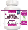 Kollagen Biotin Keratin Hyaluronsyre Kompleks med vitamin E, folinsyre, græskarfrø og MSM, 60 kapsler, 1000 mg