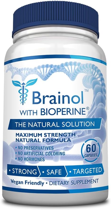 Fungavir Brainol - Målrettet Brain Support Supplement - B Vitaminer, Magnesium, Aminosyrer, St. John 's Wort, Phosphatidylserine, Ginkgo Biloba - Vegan- Friendly - 60 Kapsler - 1 Måned Supply