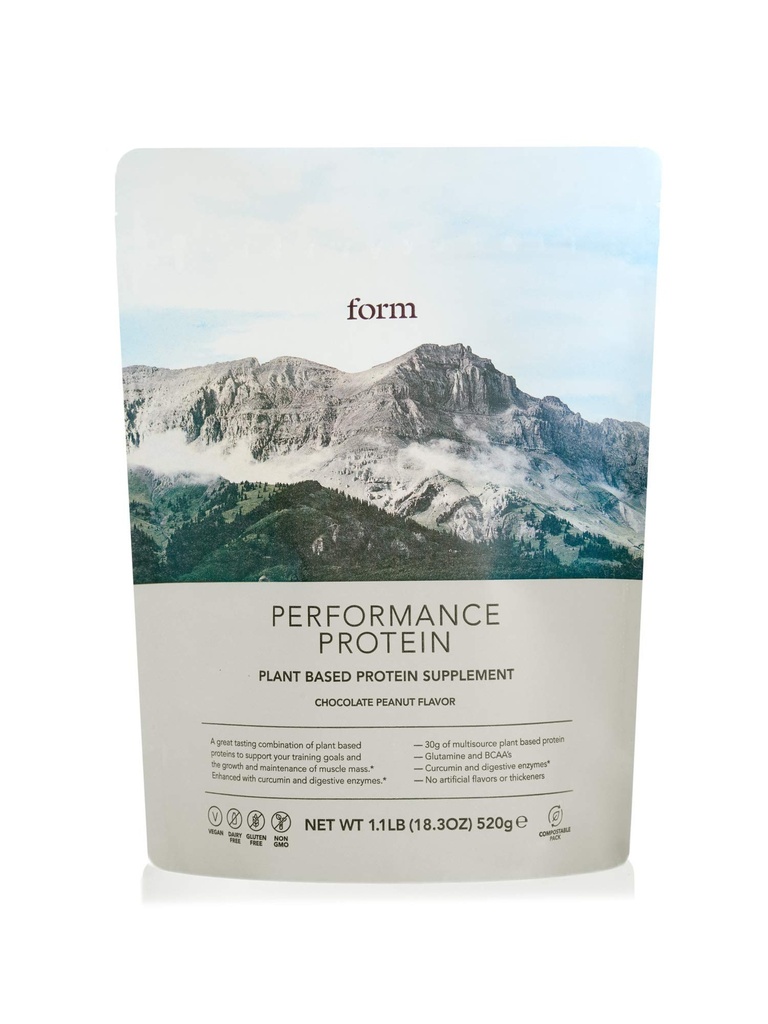 Form Performance Protein - Vegansk Protein Powder - 30g Plant Based Protein per Serving, med BCAA. Perfekt indlæg træning. Smager dejligt med Just Water! (Chokolade Peanut)