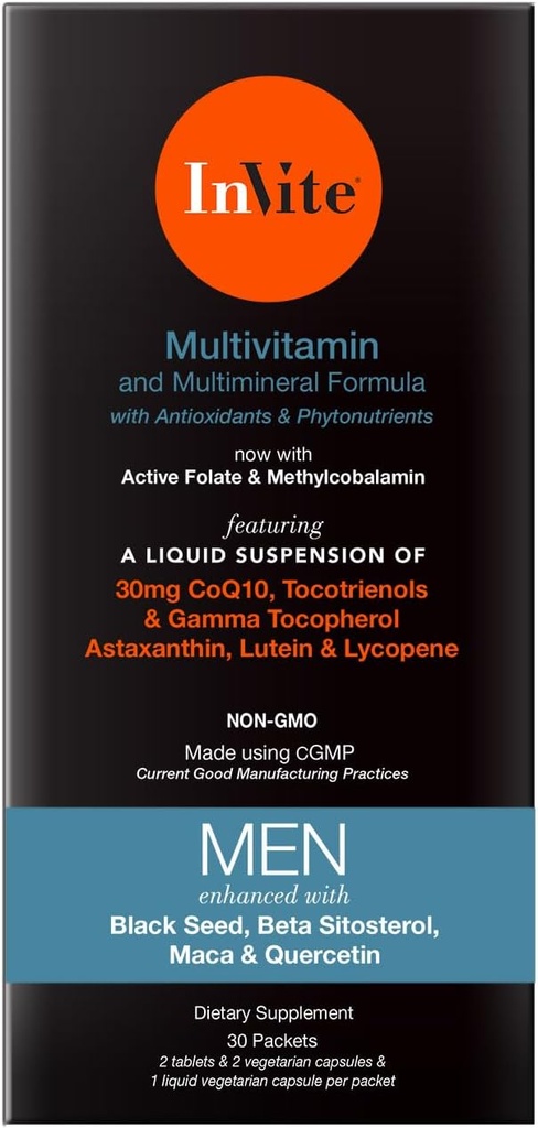 Inviter sundhed Mænds Multivitamin - Omfattende Daily Multivitamin med forbedret støtte til mænds ernæring - 30 dages levering (2-Pack)