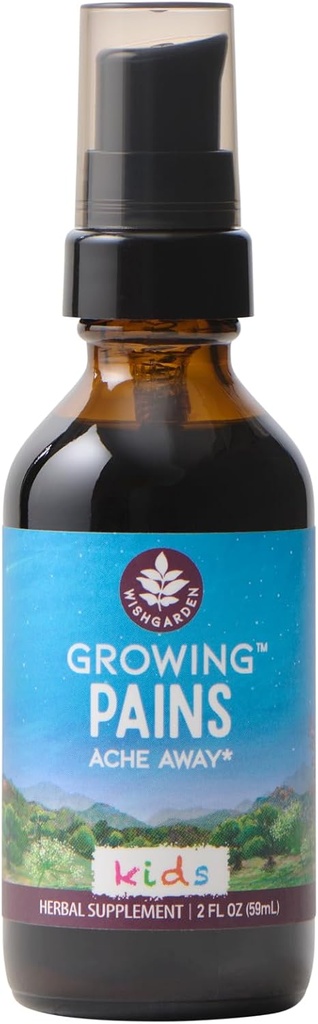 WishGarden urter vokser Pains Ache væk for børn - Plante-baserede urtebundter supplement med gurkemeje & Willow Bark lindrer børns voksende Pains & Schedlcap & Kamille Calms and Lindes Upset, 2oz