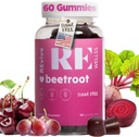 Beet Root Gummies med Grape Seed Extract Energy Supplements I Sugar Free Nitric Oxide Supplements for Men & Women I Total Health & Blood Pressure Support I 60 Gummies - Cherry Flavor