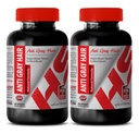 Sav palmetto med nælderod - ANTI GRAY HÅR NATURLIG FORMULA - supplement til hårtab, anti-grå hår supplement til mænd & kvinder, grå hår supplement til omvendt, hårkosttilskud, 2 Bot 120 Caps