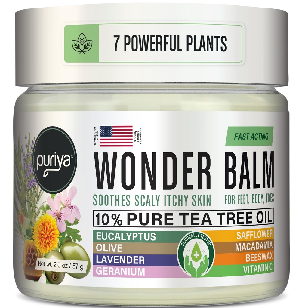 Tea Tree Oil Balm, Ekstra Styrke, Par godt med Jock Itch Cream, Spray, Atleter Foot, Ringorm Cream til mennesker, Udslæt Cream, Hurtig fungerende for tør, Itchy Hud, Plant drevet Wonder Balm