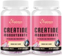 Creatin for kvinder, 124; med hydrolyseret kollagen, BCAA-124; 3G Creatin Chews for kvinder Booty Gain, Lean Muscles, Inddrivelse & Energy, Vegan, Sukker fri Creatin, Powder Alternative, 60 Servere