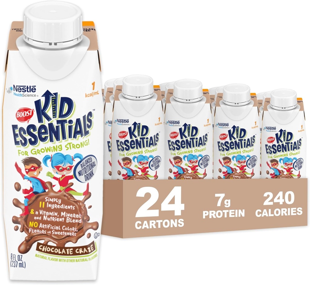 BOOST KID ESSENTIALS 1.0, Chocolate Craze 24 x 8 fl oz carton