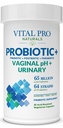 Vital Pro Naturals - Vaginal pH & Urinal Probiotika + Prebiotika, Postbiotika, Parabiotika, 4- in-1 Supplement for kvinder, høj potens, 64 Stains, fordøjelsesbesvær, vaginal, urinveje, immunforsvar, 30 ng