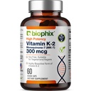 biophix vitamin K2 MK- 7 300mcg, 60 Veganske kapsler - højpotens supplement for ben styrke og immunforsvar