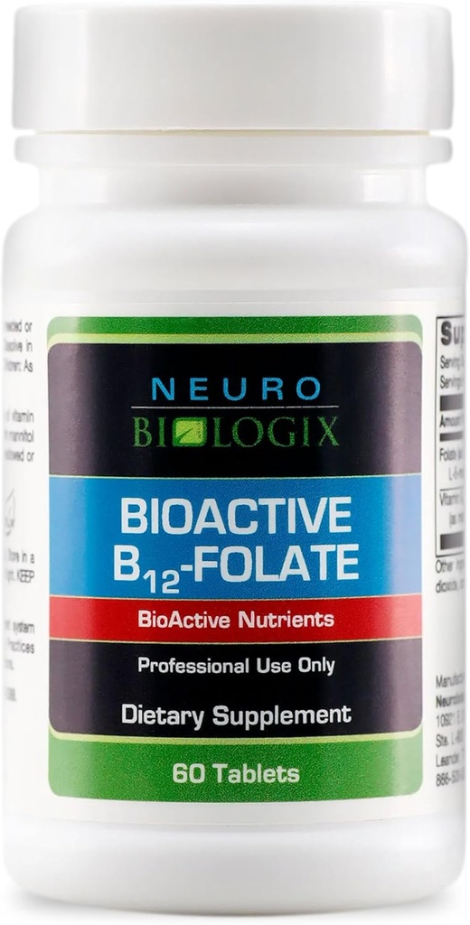B12 Folat - Methylfolat tillæg til understøtning Methylering & Vital Body Functions - Med biotilgængelig B12 (Methylcobalamin) & Folat (Metafolin ® 5- MTHF) for forbedret absorption - 60 Tabs