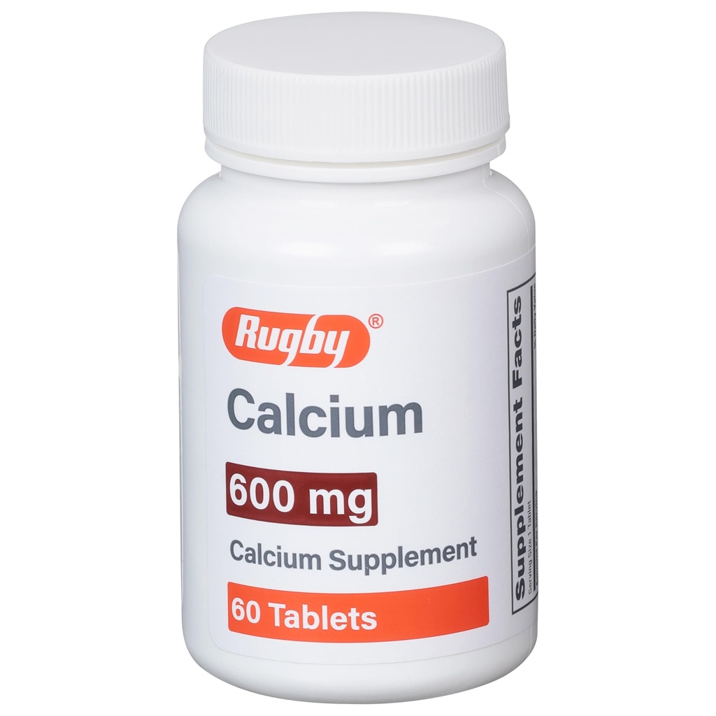 Rugby 600 mg Calciumtabletter - Calciumtilskud - 60 Tælling (1 pakning)