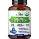 Zazzee USDA Organic Blueberry 10: 1 Extract, 5000 mg Strength, 120 Veganske Kapsler, 4 Måned Supply, Koncentreret og Standardized 10X hel frugt ekstrakt, 100% Vegetar, Non- GMO, Made in The USA