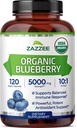 Zazzee USDA Organic Blueberry 10:1 Extract, 5000 mg Strength, 120 Vegan Capsules, 4 Month Supply, Concentrated and Standardized 10X Whole Fruit Extract, 100% Vegetarian, Non-GMO, Made in The USA