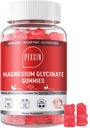 Magnesium Glycinate Gummies for voksne og børn, 1000mg høj absorption Magnesiumkompleks supplement, sukker fri med kalium, vitaminer til ro, søvn supprt, stress relief, 90 Tællere