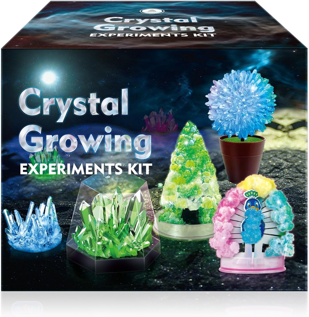 UNGLINGA krystal vokser eksperimentel videnskab Kits for børn, S.T.E.M projekter læring pædagogiske legetøj gaver Idéer til drenge piger, Grow 5 Vibrant krystaller Making Kit