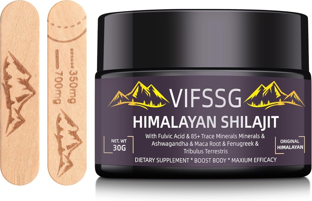Shilajit Pure Himalayan Organic, 700 Mg Shilajit Supplement, Shilajit Resin Organic, Gold Grade Nature Shilajit med 4 in-1 Complex for Energy Support, 30 Bedste, 1 pakke