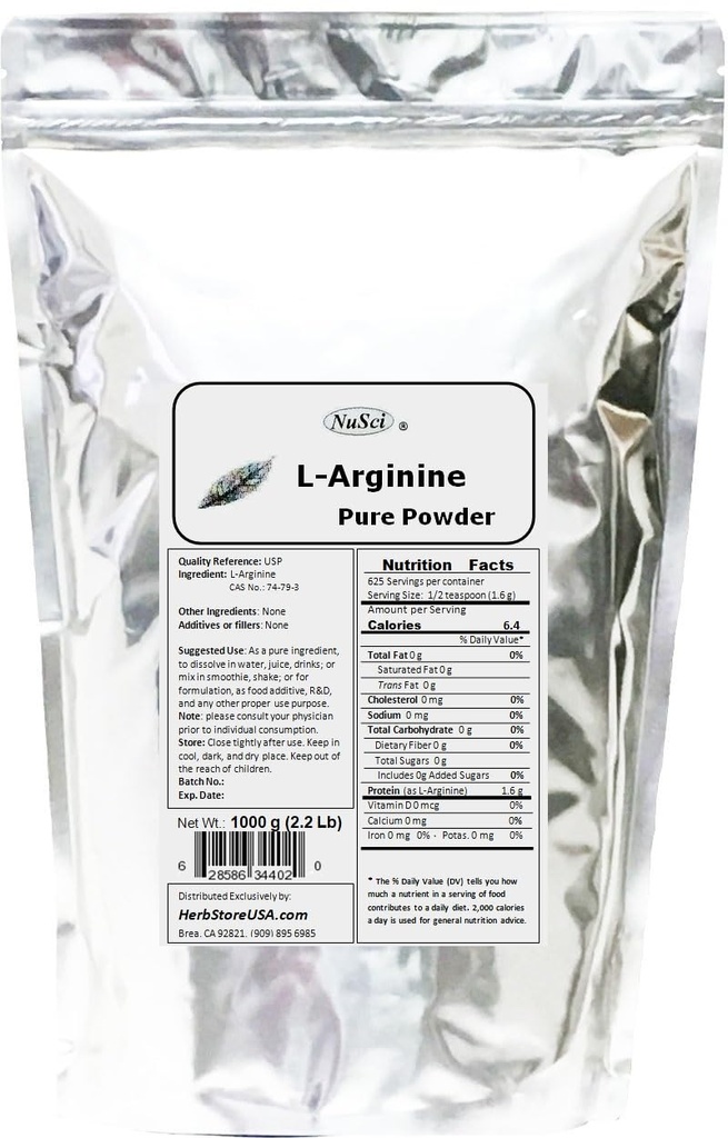 L- Arginin Powder Pure Base Form (1000 Bedste (2,2 LB))