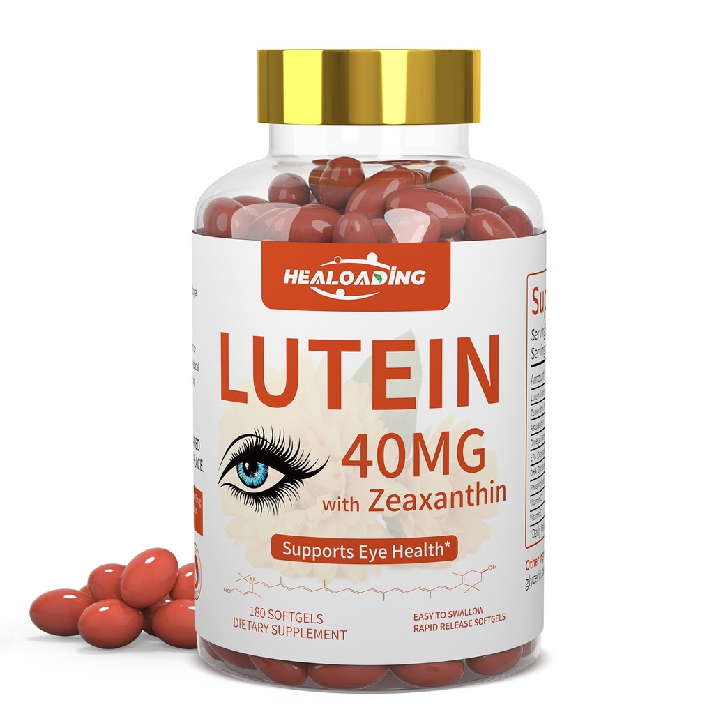 Lutein og Zeaxanthin Supplement Softgel: Eye Vitaminer og Kosttilskud med Vitaminer C, E, Omega 3, Lutein & Zeaxanthin til forbedring af syn og lindring Eye Træthed