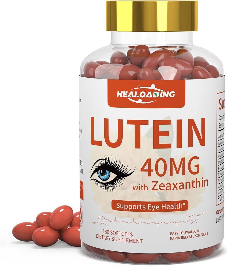 Lutein og Zeaxanthin Supplement Softgel: Eye Vitaminer og Kosttilskud med Vitaminer C, E, Omega 3, Lutein & Zeaxanthin til forbedring af syn og lindring Eye Træthed