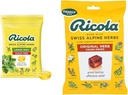 Ricola Sugar Free Lemon Mint Herbal Hoste Suppressant Hals Drops, 105ct Bag & Original Natural Herb Host Suppressant Hals Drops, 45 Drops, Fights Hotter naturligt
