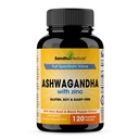 SANDHUHERBALS Sandhu Herbals Ashwagandha Supplement 124; 120 Organic 4 i 1 kapsler, 2 Måneder Supply 124; med zink, Black Pepper & Holy Basilikum Extract