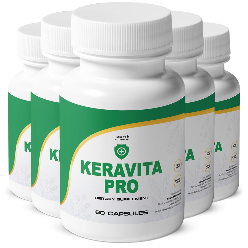Keravita Pro - Natural Supplement with Vitamins C, Vitamin E, Green Tea, Turmeric & Mushroom for Hair & Nail | Non-GMO, Stimulant-Free | Made in The USA, GMP-Certified | 60 Capsules - 6 Month Supply