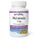 Stress- Relax Melatonin 3 mg af naturlige faktorer, Natural Sleep Aid, Nulstiller Sleep- Wake Cycle, 90 tyggetabletter (90 portioner), Pebermynte Flavor