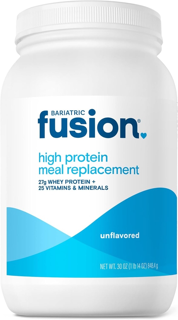 Bariatric Fusion Unflavored Meal Erstatning 27g Protein Powder, 21 Servering Tub for Bariatric Kirurgi Patienter, herunder Gastric bypass og Ærme Gastrectomy - Ingen Gluten, Aspartam eller sukker