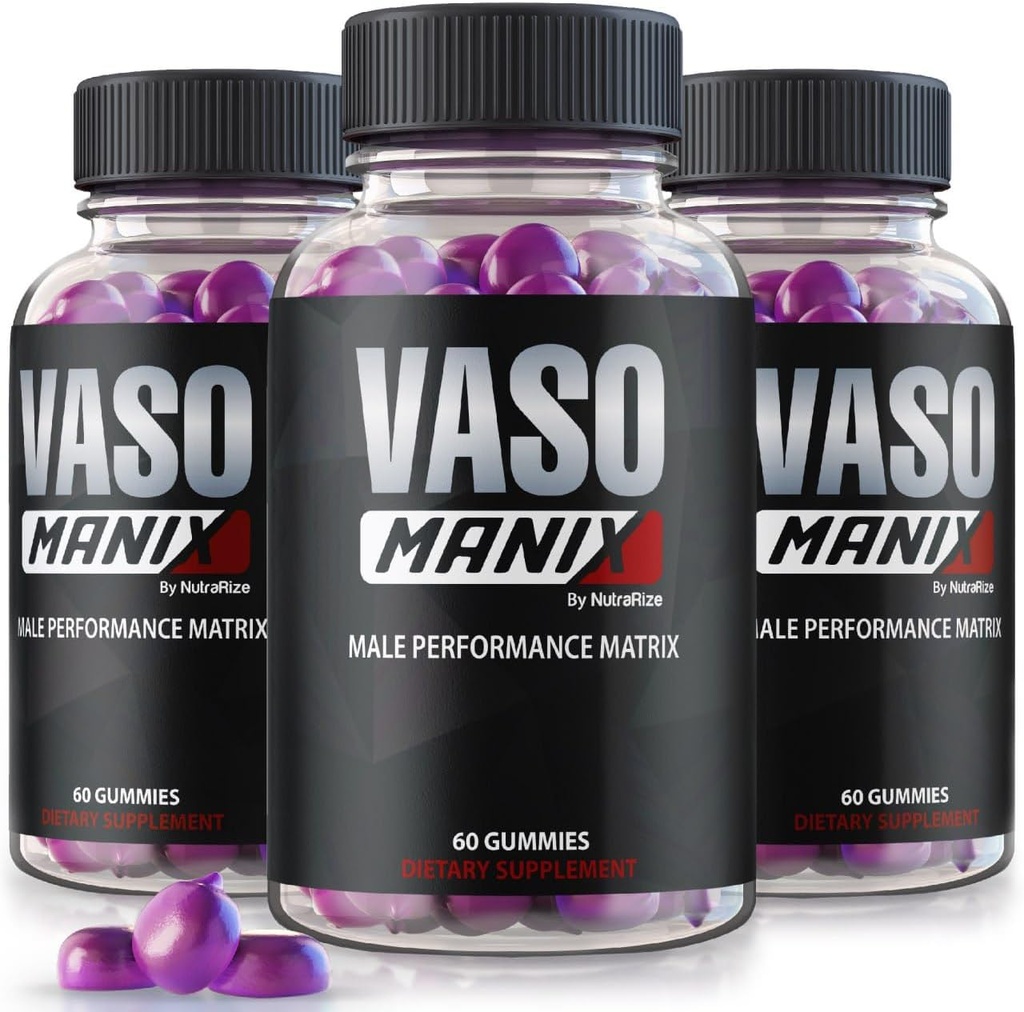 (3 Pack) VasoManix Gummies, Vaso Manix Classic Mand Supplement, Alle naturlige Formel for mænd, Premium Gummy til støtte ydeevne, tillid og samlede sundhed, officielle anmeldelser (180 Gummies)