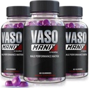 (3 Pack) VasoManix Gummies, Vaso Manix Classic Mand Supplement, Alle naturlige Formel for mænd, Premium Gummy til støtte ydeevne, tillid og samlede sundhed, officielle anmeldelser (180 Gummies)