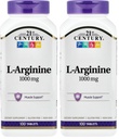 21. århundrede L- arginin 1000mg, maksimal styrke 100 ea (pakke med 2)