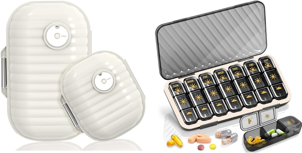 Ugentlig Pill Organizer, Travel Pill Organizer, Stor Travel Pill Box 7 Dag, Am Pm Tre daglige Pill sag med flytbar medicin Container