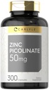Carlyle Zinkpicolinat 50 mg 10 mg 12, 300 kapsler 125, ikke-GMO og Gluten Free Supplement