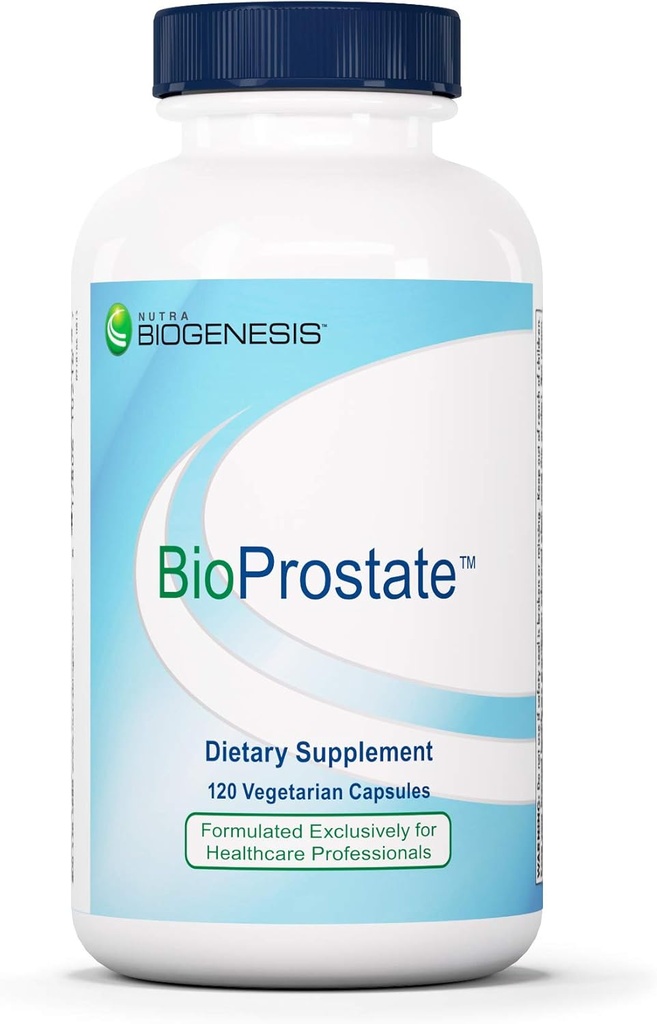 Nutra BioGenesis BioProstate - Saw Palmetto for mænd, Prostata sundhed kosttilskud til mænd, vandladning Flow Support med græskar frø, Nettle & Pygeum - 120 Veganske kapsler