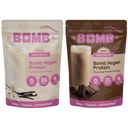 Blender Bomber Bombe Co. Bomb Plante Protein, Chokolade & Vanilla Protein Powder med 21g Protein, Aminosyrer, Zero Sugar, Pea Protein, Kakao, Chia Frø, Vanilla & Monk Frugt, 40 Srvgs