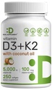 DEAL SUPPLEMENT Vitamin D3 5.000 IE + K2 MK7 100mcg Softgels