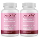 BESTVITE Quercetin med bromelain 500 mg / 250 mg (240 vegetariske kapsler) (120 x 2) - Ingen stearater - Ingen silikonedioxid - Vegan - Non GMO - Gluten Free