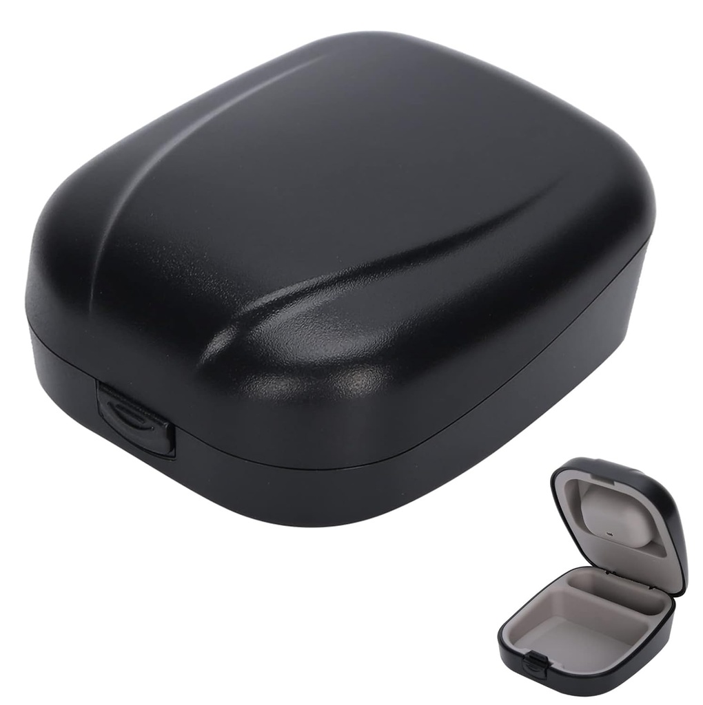Bag den Ear hørelse støtte sag, Vandtæt Drop modstand opbevaring boks Portable Beskyttende Box Høringsstøtte Container til opbevaring hørelse hjælpemidler (sort)
