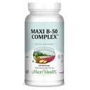 Maxi Health Stress Relief Vitamin B Complex til kvinder og mænd, B6-vitamin, B12, biotin, Inositol, Folate, Vegan, Gluten & Soy & Milk Free, Kosher, Unflavored, 100 Count