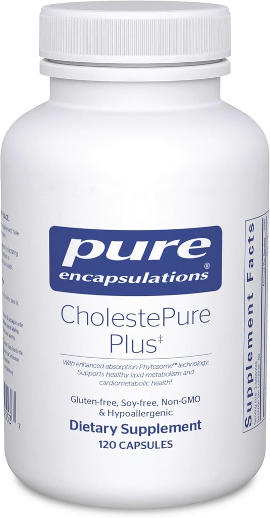 Rene indkapslinger CholestePure Plus 120 's - understøtter Lipid Metabolisme & Heart Health * - Berberine Supplement - med Citrus Bergamot - Gluten Free & Non- GMO - 120 Kapsler