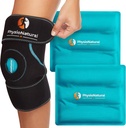 PhysioNatural Ice Pack til Knee Pain Relief, Genanvendelig Gel Ice Wrap til Ben Skader, Hævelse, Knee Erstatning Kirurgi, Kold Kompressor Terapi til Gigt, Meniscus Tear og ACL