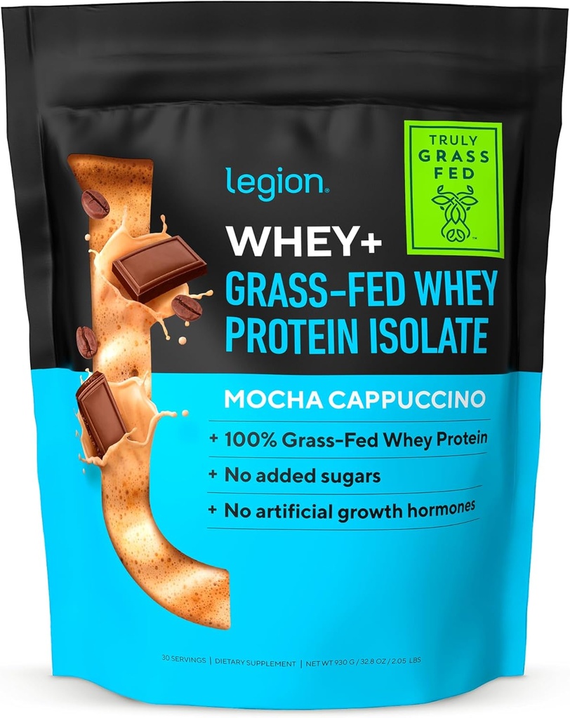 LEGION Whey + Protein Whey Isolate from Grass Fed Cows - Whey Protein Isolate Powder Low Calorie, Non- GMO, Sugar Free, Lactose and Gluten Free, All Natural Protein Powder for Men & Women 30 Servering