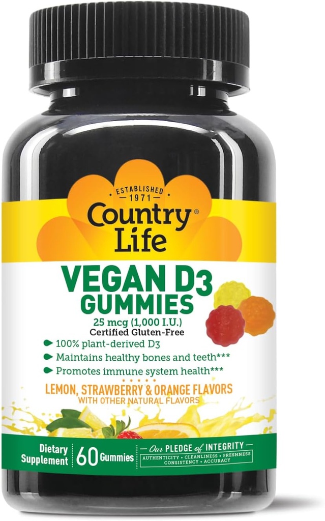 LAND Life Vegan D3 Gummies, 60 Greve