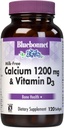 Bluebonnet Nutrition Milk- Free Calcium 1.200 mg Plus vitamin D3 400 IE - High Potency, Maksimal Absorption Stærk Sunde Knogler & immunforsvar Support, Gluten- Free, Dairy- Free, 120 Softgels