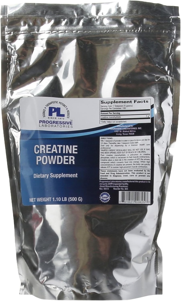 Progressive Labs Creatine Powder Supplement, 1.1 Pound