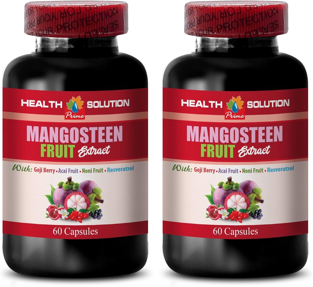 mangosteen kapsler - MANGOSTEEN FRUIT EXLLEX MED RESVERATROL, ACAI FRUIT, POMEGRANAT, NONI FRUIT, GOJI BERRY - Pomegranatvitaminer til hukommelse - resveratrol supplement - 2 flasker 120 Cap